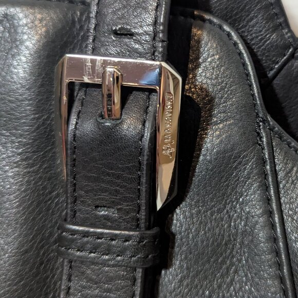 B. Makowsky Black Supple Leather Shoulder Tote Bag Purse - Picture 13 of 15